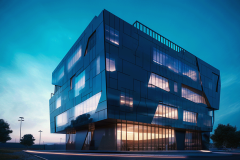 4-story-office-building-with-glass-facade-futuristic-geometry